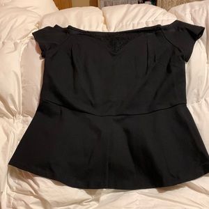Lane Bryant size 14/16 black off shoulder peplum top